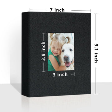 Vienrose Small Photo Album 4X6 Holds 200 Photos 2 Pack, Mini Baby Photo Album Linen Cover For Gifts Wedding Family, Black