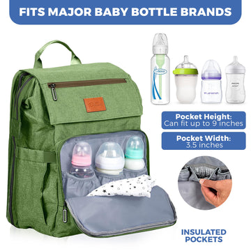 Pillani Baby Diaper Bag Backpack - Baby Bag For Boys & Girls, Diaper Backpack - Large Travel Diaper Bags W/Changing Pad - Baby R