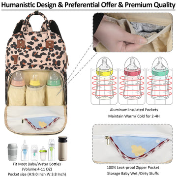 Diaper Bag Backpack For Women Large Capacity, Baby Bag With Insulated Pockets Multifunctional Diaper Bags For Baby Girl Boy Wate