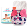 Apple Blossoms Reusable Cloth Diaper | New Born Babies To 3M | Cpsia Certified 300+Wash|Washable & Adjustable Snap Button | Pack