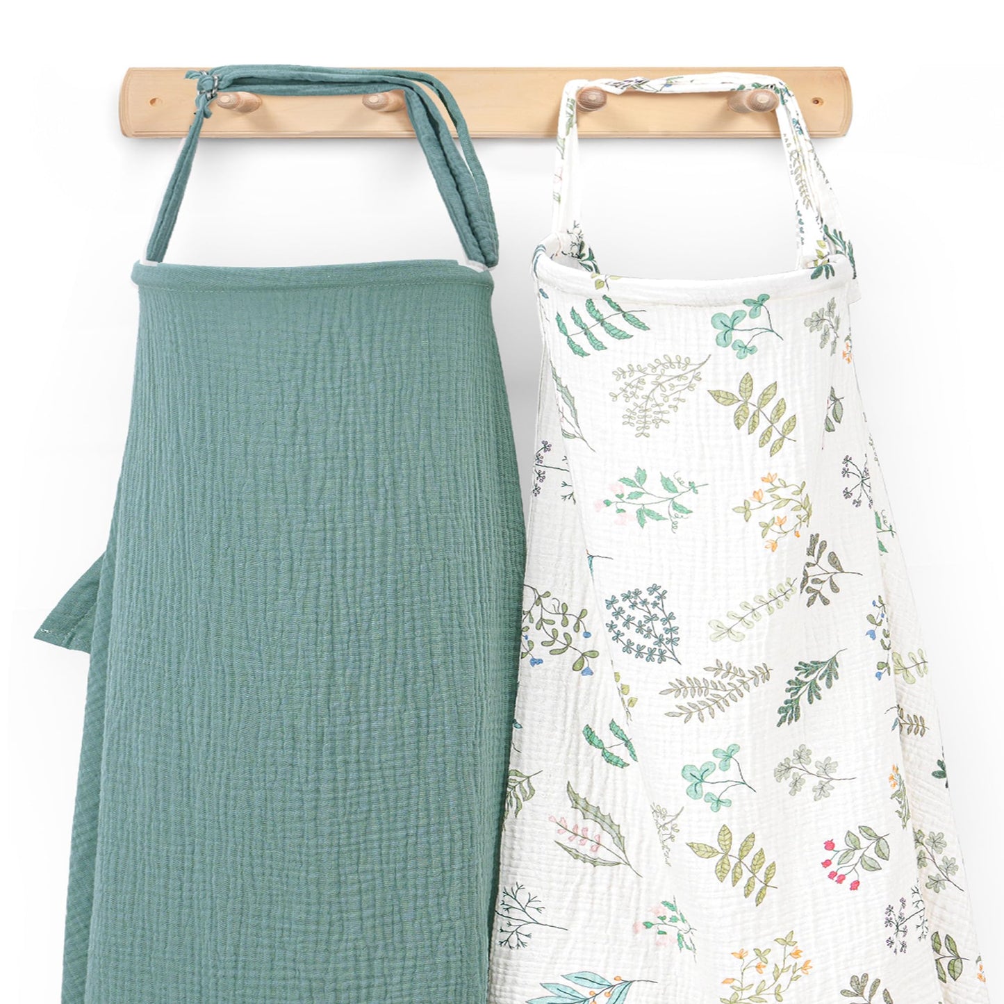 Haleeone Muslin Nursing Cover For Breastfeeding, Privacy Breathable Breastfeeding Cover With Arch Neckline For Mom, 100% Cotton