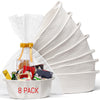 8 Pack Small Woven Basket With Gift Bags And Ribbons, All 12 'X 8 'X 5 ', Empty Decorative Gift Chest Box, Cute Baby Gift Bas