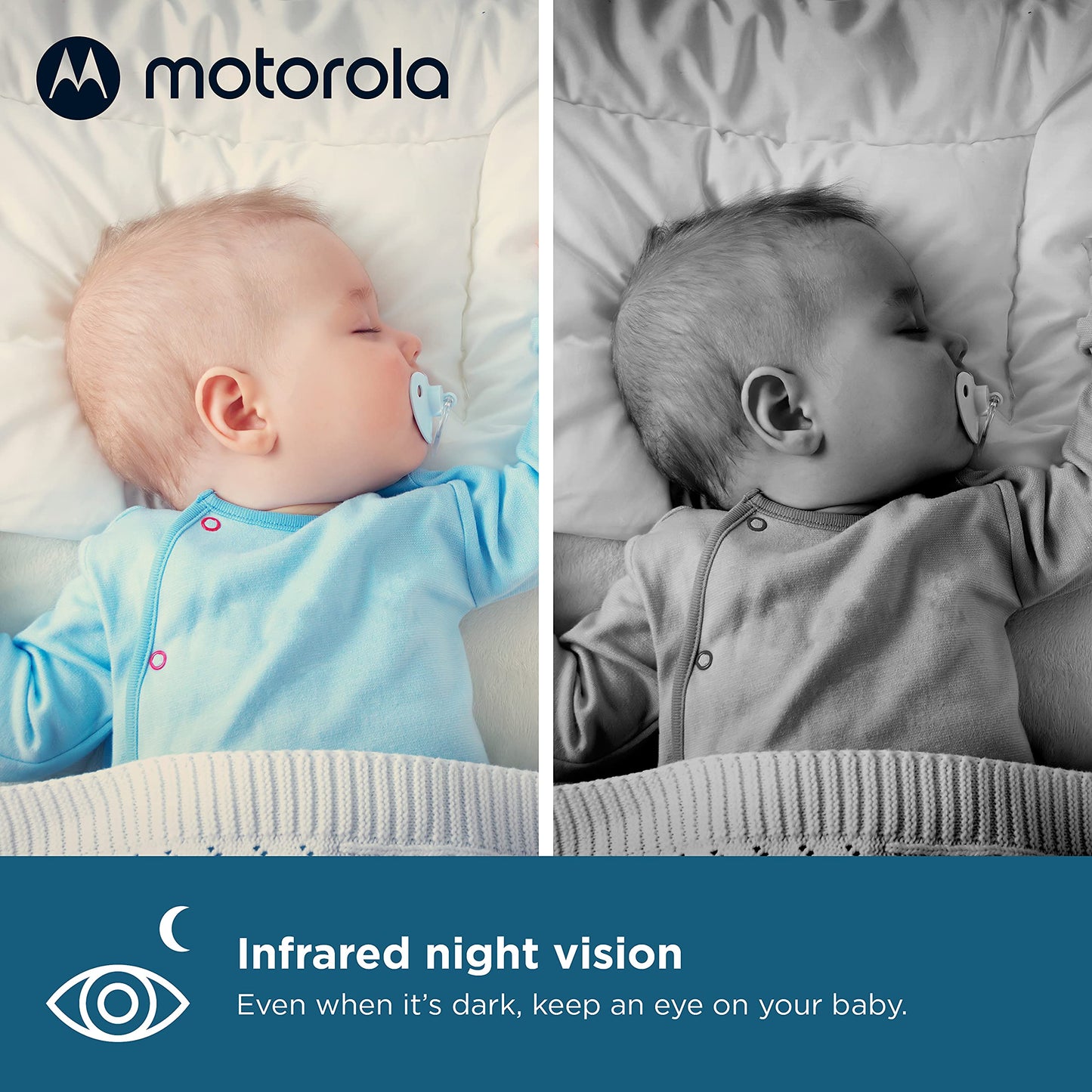 Motorola Baby Monitor Vm75 - Indoor Video With 2 Cameras, 480X272P, 1000Ft Range 2.4 Ghz Wireless 5' Screen, 2-Way Audio, Remot