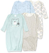 Gerber Unisex Baby Boy And Girls 4-Pack Sleeper Gown Bear 0-6 Months