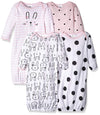 Gerber Unisex Baby Boy And Girls 4-Pack Sleeper Gown Pink Bunny 0-6 Months