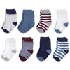 Touched By Nature Baby Boys Organic Basic Casual Socks, Burgundy Navy, 0-6 Months Us