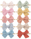 Doboi 10Pcs Baby Girls Headbands Hair Bows Nylon Cotton Linen Hairbands Handmade Hair Accessories For Newborn Infant Toddlers Li