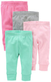 Simple Joys By Carter'S Baby Girls' 4-Pack Pant, Mint Green/Pink/Grey, 3-6 Months