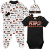 Gerber Nfl Boys' 3 Pack Bodysuit Sleep N Play Footie Cap Registry Gift Set, Team Color, 3-6 Months