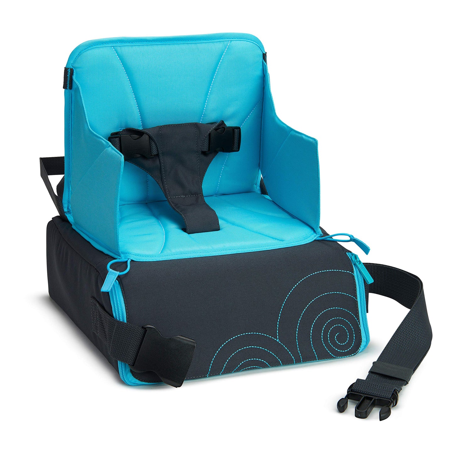 Munchkin Brica Go Boost Toddler Booster Seat For Dining Table, Great For Travel, Blue/Grey