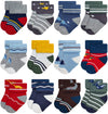 Rative Newborn Socks Thick Terry Turn Cuff Socks For Unisex Baby Boys (0-6 Months, 12-Pairs/B24)