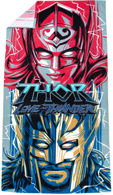 Jay Franco Marvel Comics Thor Asgard Heroes Kids Large Bath/Pool/Beach Towel - Super Soft & Absorbent Fade Resistant Cotton Towe
