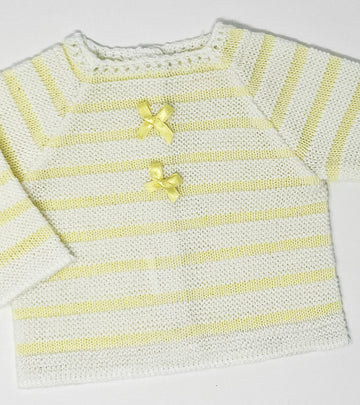 Escalett Layette Newborn Baby Knitted Clothes Set, Coming Home Infant Knit Outfit For Boys And Girls (6210, Yellow, 3M)