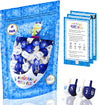 The Dreidel Company 30 Solid Blue & White Wooden Hand Painted Hanukkah Dreidels With English Transliteration - Includes 3 Detail