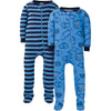 Gerber Baby Boys' 2-Pack Footed Pajamas, Sleepy Blue Dino, 24 Months