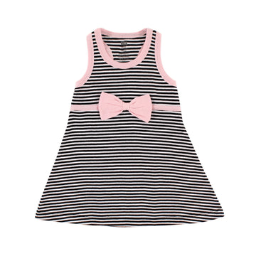 Hudson Baby Girls' Cotton Dress And Cardigan Set, Light Pink Black, 3-6 Months