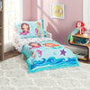 Everyday Kids 4 Piece Toddler Bedding Set -Undersea Mermaids Adventure- Includes Comforter, Flat Sheet, Fitted Sheet And Reversi