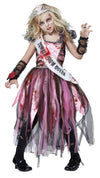 California Costumes Girls Zombie Prom Queen Child Costume, Pink/Black, Extra Large