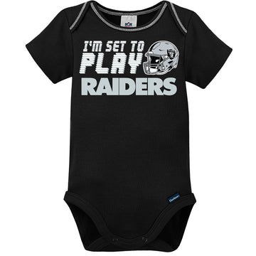 Nfl Baby Boys' 3-Piece Bodysuit, Sleep 'N Play, & Cap Set, Las Vegas Raiders, 6-9 Months