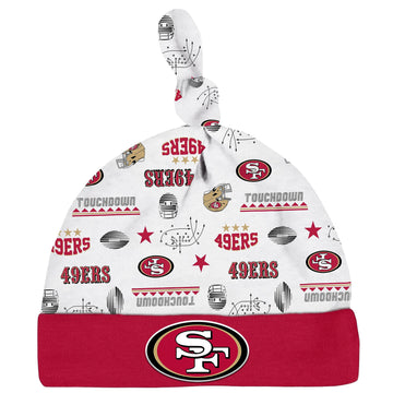 Nfl San Francisco 49Ers 3 Pack Bodysuit Sleep N Play Footie Cap Registry Gift Set, Red San Francisco 49Ers New, 3-6 Months