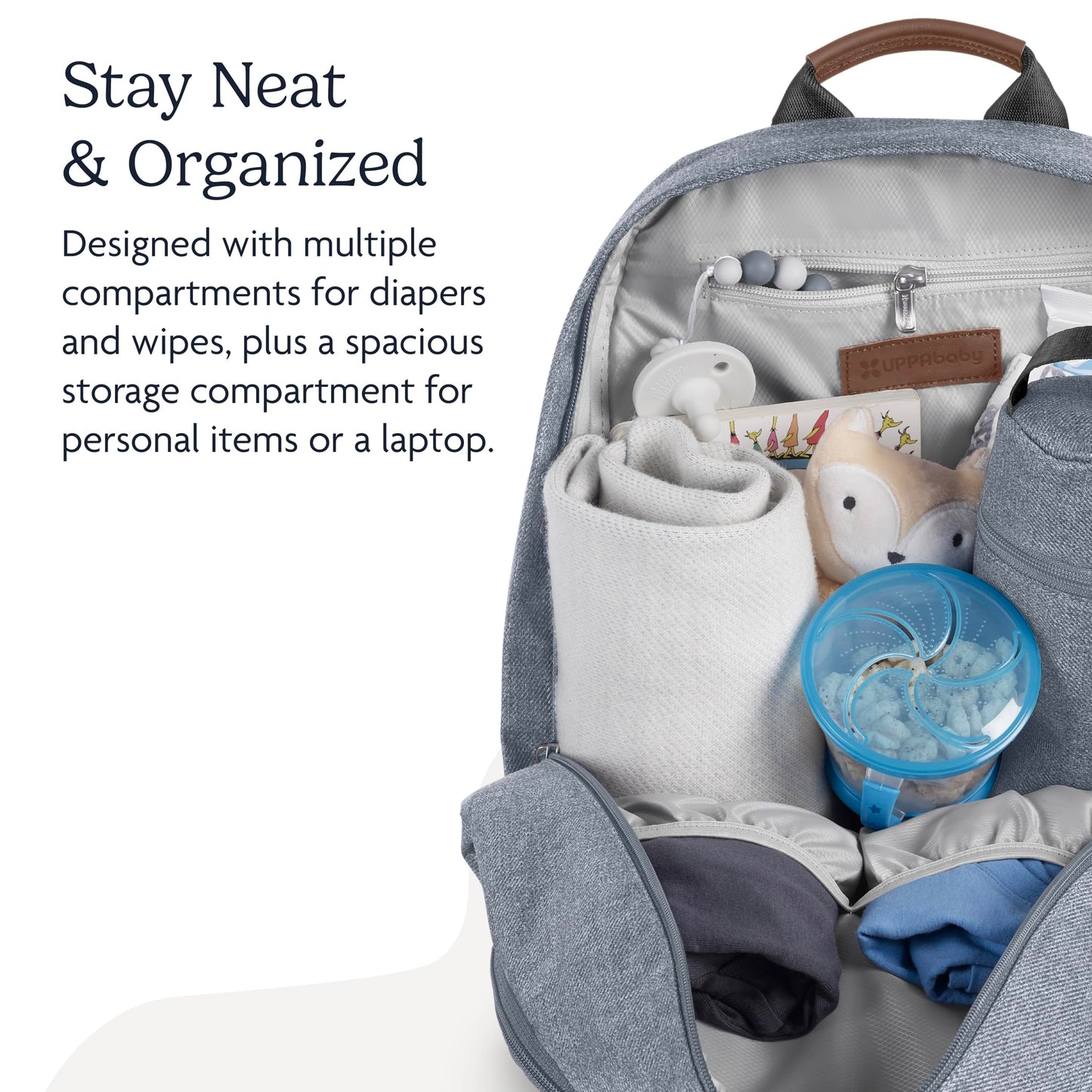 Uppababy Changing Backpack/Multiple Storage Compartments/Stroller Strap Attachment/Bottle Insulator And Changing Pad Included/Gr