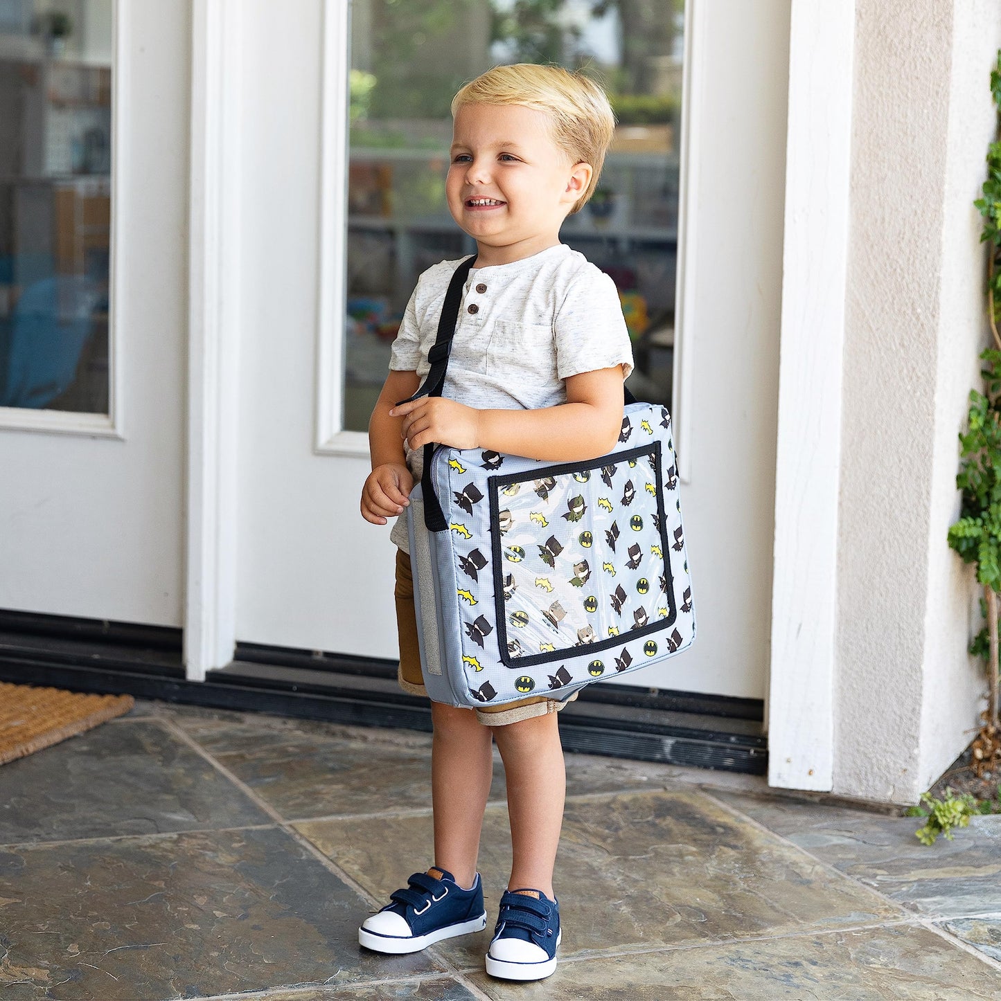 J.L. Childress Dc Comics Batman 3-In-1 Travel Tray & Ipad Tablet Holder - Car Seat Lap Tray For Toddlers, Kids - Use On Airplane