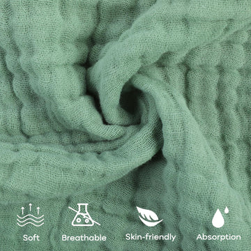 Yoofoss Muslin Baby Washcloths 100% Cotton Face Towels 10 Pack Wash Cloths For Baby 12X12In Soft And Absorbent Baby Wipes (Gradi