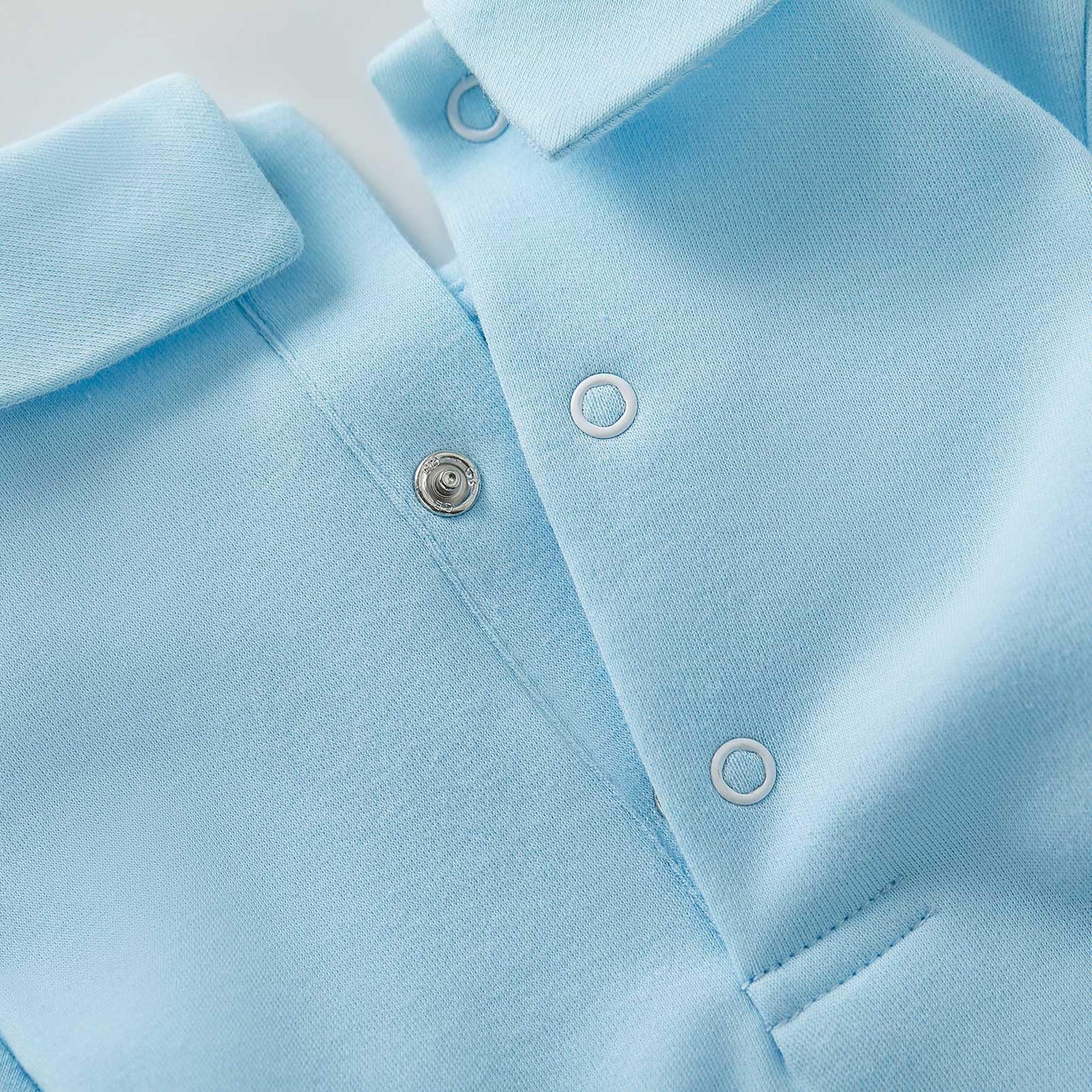 Pureborn Baby Boys Bodysuit Long Sleeve Cotton Peter Pan Collar Romper Spring Fall One-Piece Outfit Blue 0-3 Months