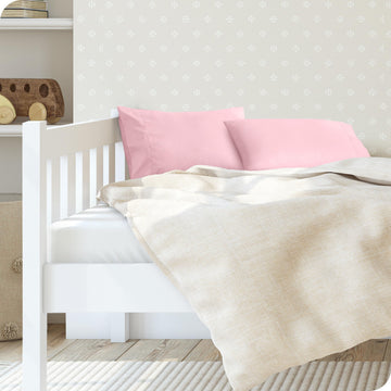 Bare Home Microfiber Pillow Cases - Toddler Size Set Of 2 Cooling Pillowcases Double Brushed Light Pink Pack Easy Care (Toddler