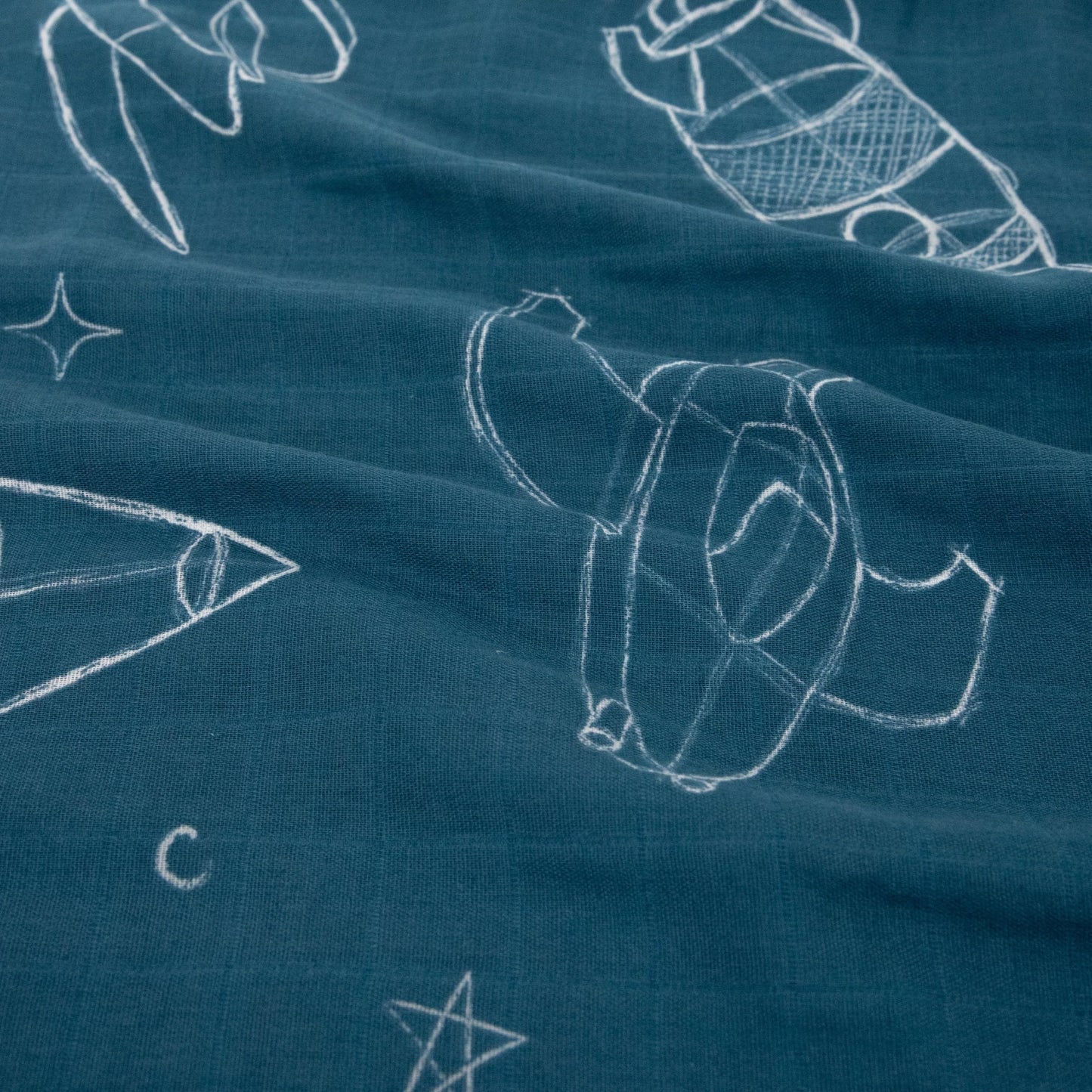 Little Unicorn Standard Pillowcase 2 Pack | Super Soft & Breathable Muslin Fabric | Snug Envelope Closure (Blast Off)