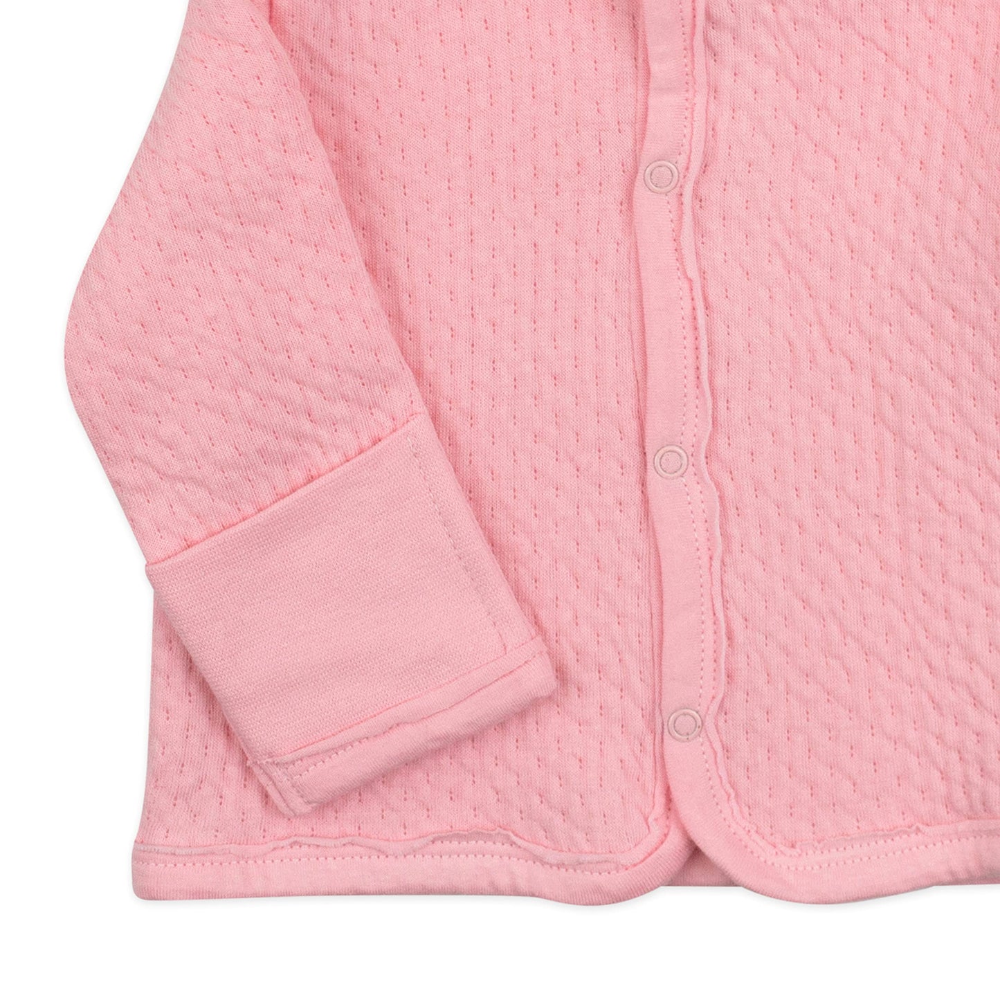 Honestbaby Organic Cotton Matelasse Snap-Front Hooded Jacket, Pink, 0-3 Months