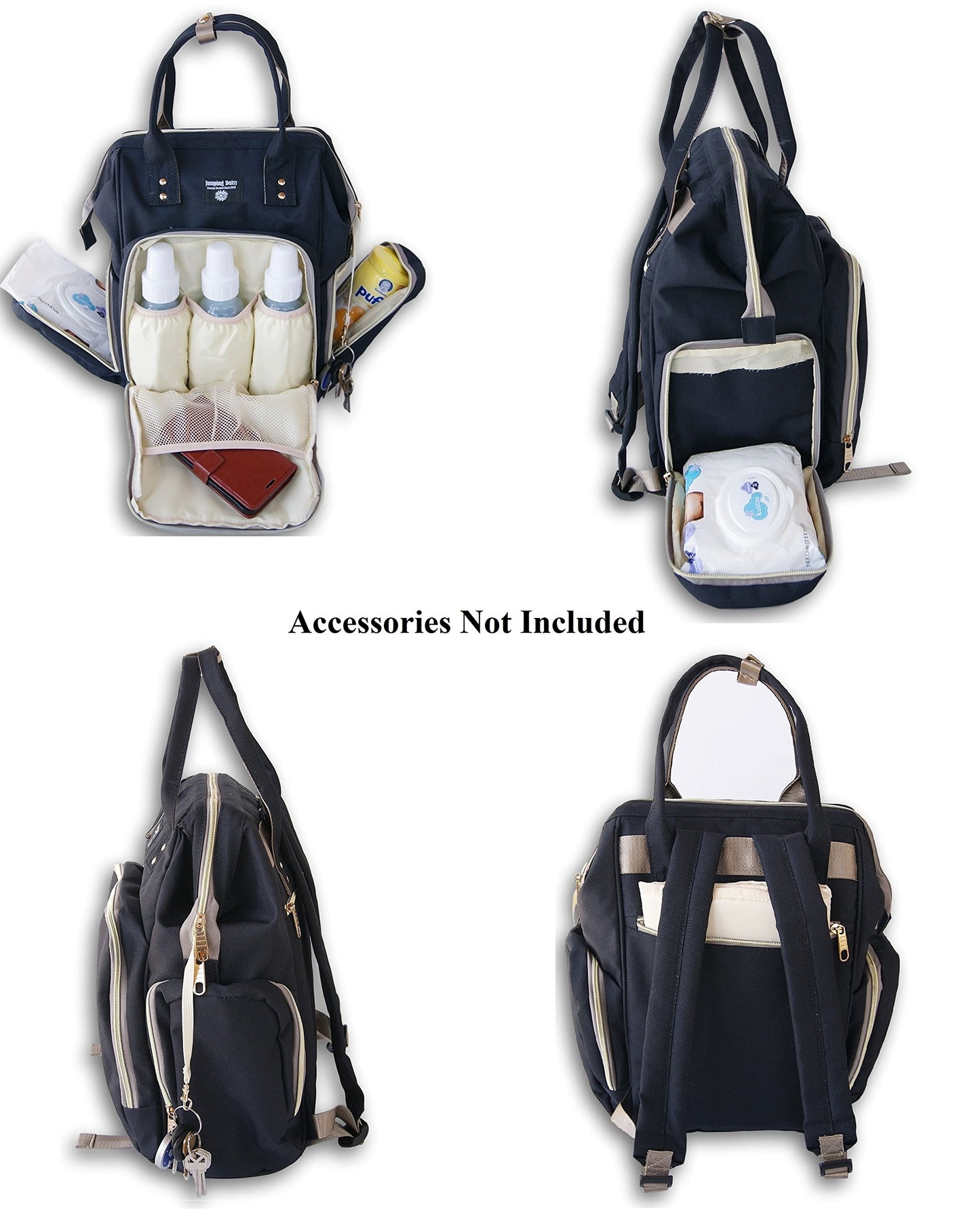 Jumping Daisy Large Backpack Baby Changing Diaper Bag (Blue)