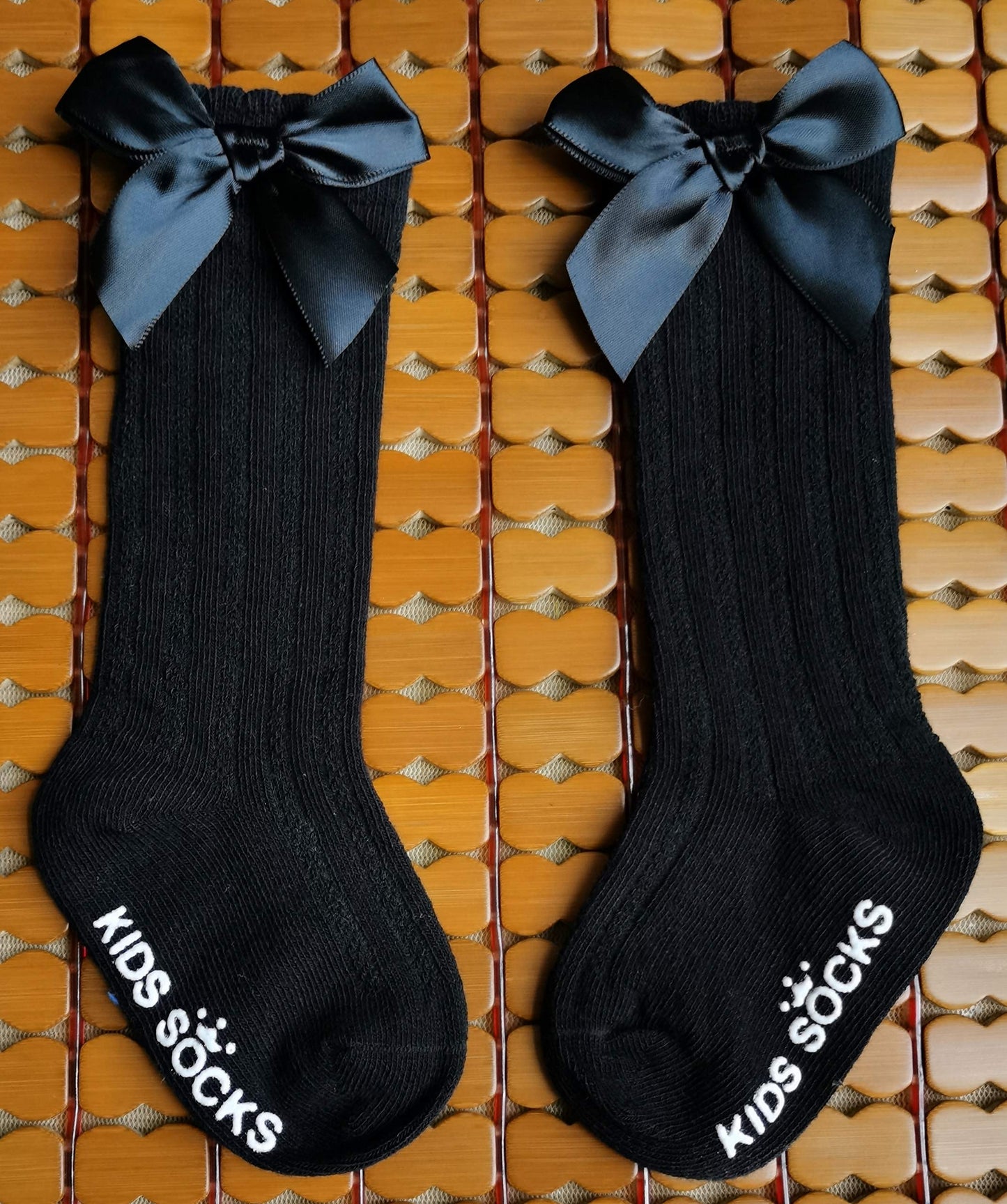 Qandsweet Baby Girl Knee-High Socks Toddlers Bow Stockings Newborn Infant Non-Slip Sock (0-12 Months,A Non-Skid 5 Pairs)