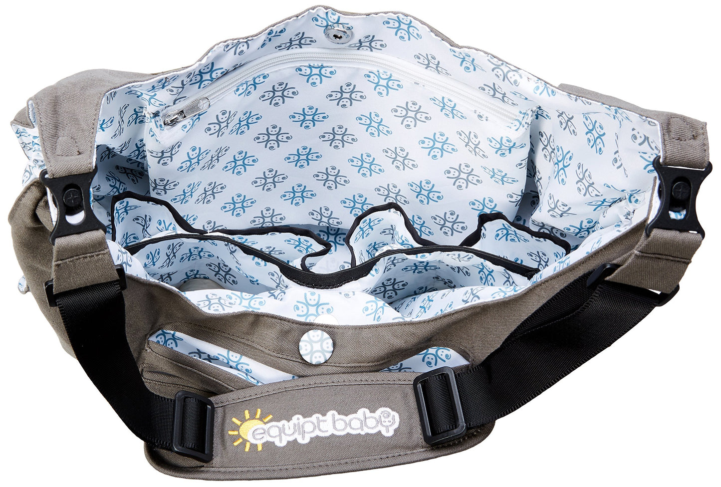 Equiptbaby Soft Base Diaper Bag & Changing Pad, Grey