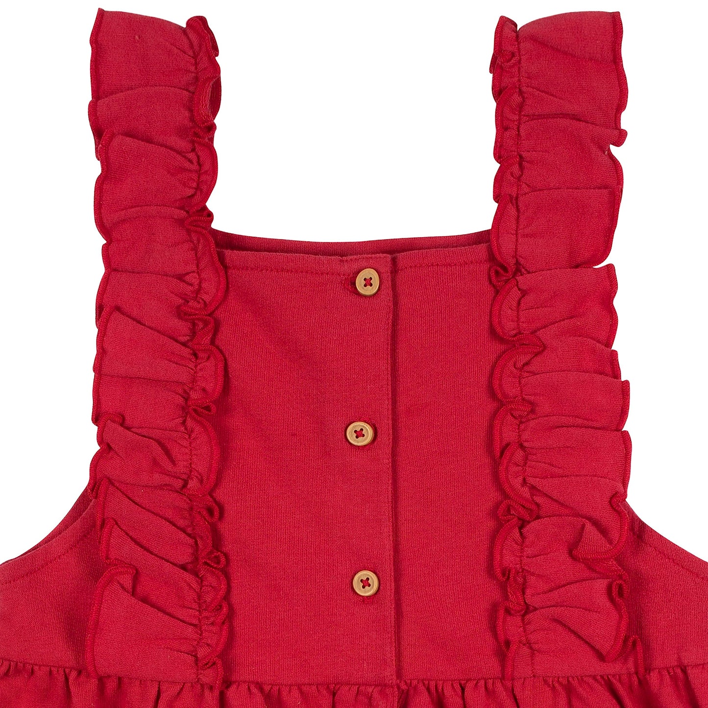 Gerber Baby Girls Toddler 2 Piece Overall Dress Set, Red Holly Berries, 18 Months