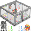 Foldable Playpen For Babies And Toddlers: 50' L X 50' W X 27' H, Large Kids Play Yard, Portable For Indoor And Outdoor Play A