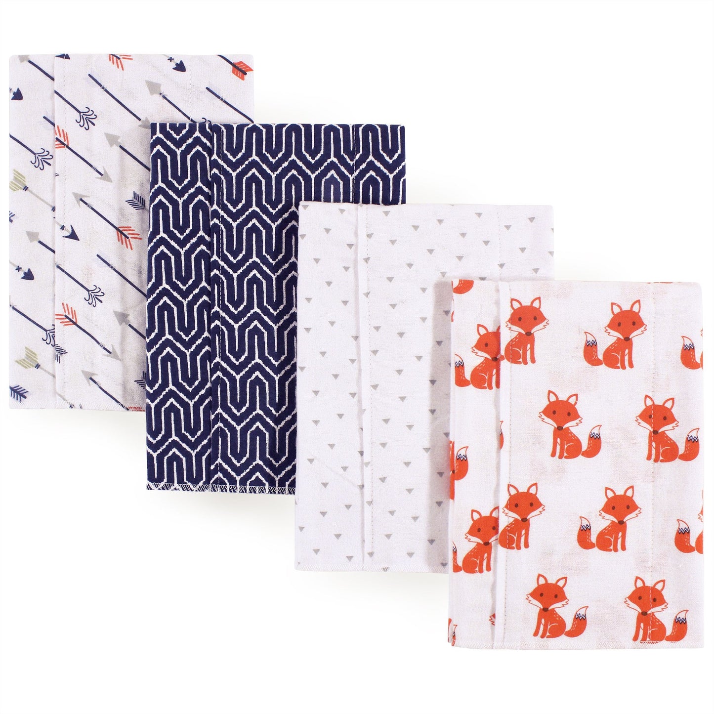 Hudson Baby Unisex Baby Cotton Flannel Burp Cloths, Foxes, One Size