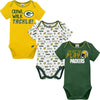 Gerber Unisex Baby Baby Boys Nfl 3 Pack Short Sleeve Onesie Bodysuit, Team Color, 0-3 Months