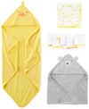 Simple Joys By Carter'S Unisex Babies' 8-Piece Towel And Washcloth Set, Grey Bear/Yellow Ducks, One Size