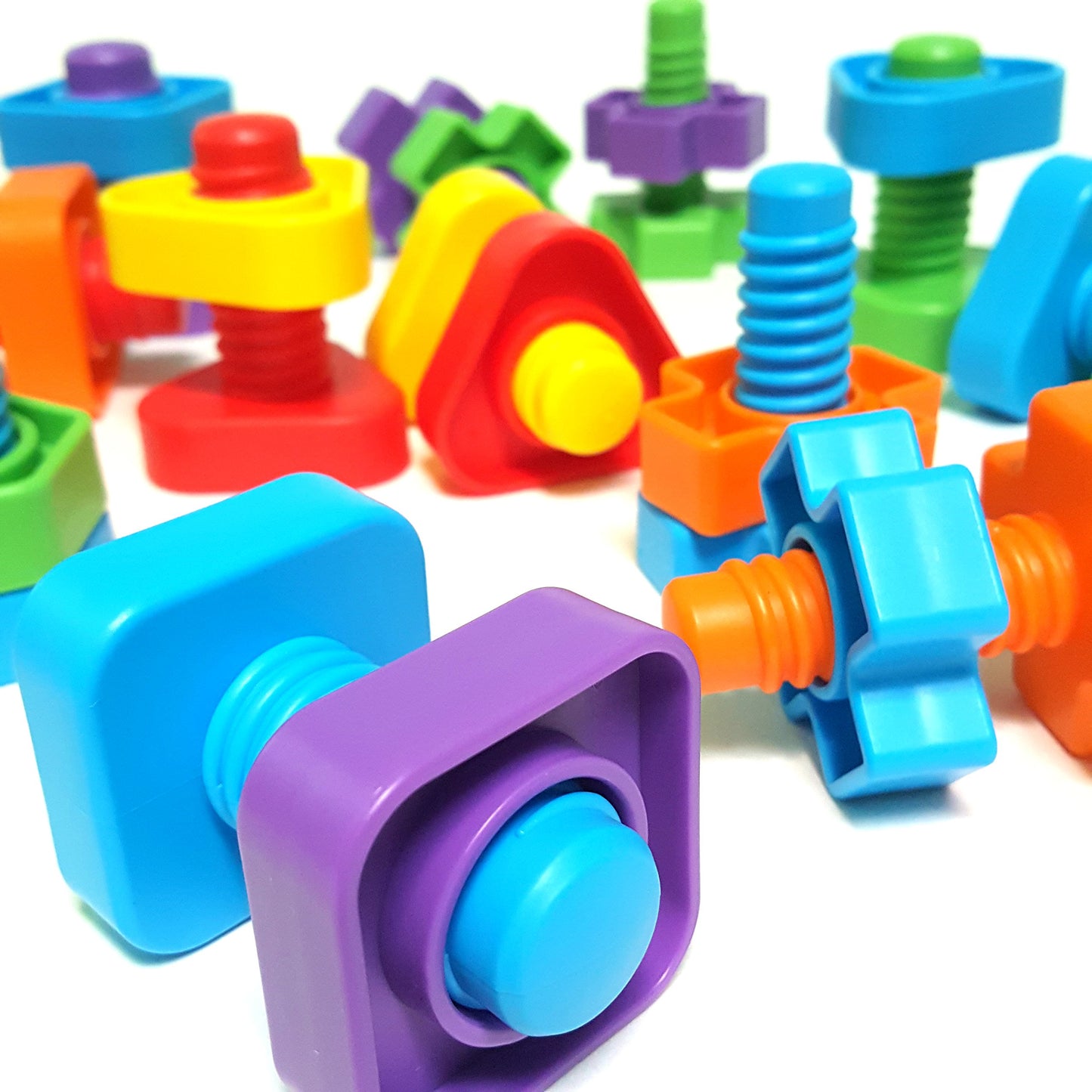 Jumbo Nuts and Bolts For Toddlers - Fine Motor Skills Rainbow Matching Game Montessori Toys For Toddlers & Toddler Games | 12 pc