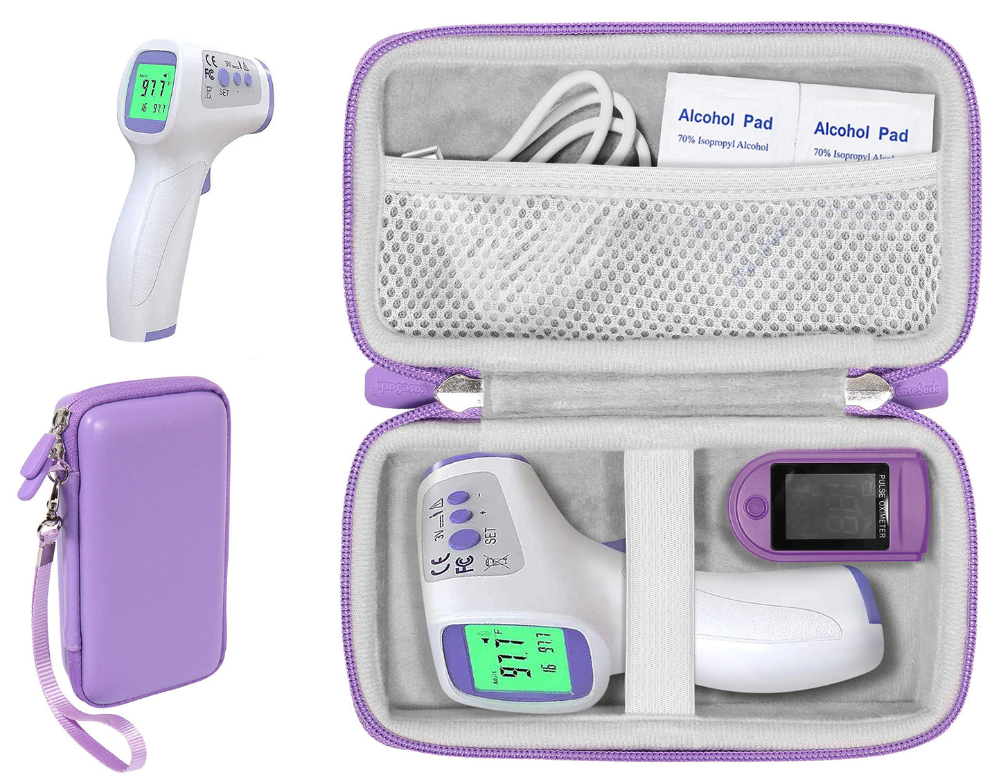 Casesack Forehead Thermometer Case For Non-Contact Infrared Digital Thermometer Like Vibeey, Ezthings, Halidodo, Higbre, Allirie