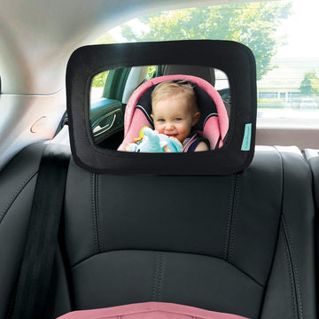 Little Chicks Rear Facing Baby Easy View Safety Mirror - Car Mirror For Baby And Toddlers With Clear Wide View - Essential Car S