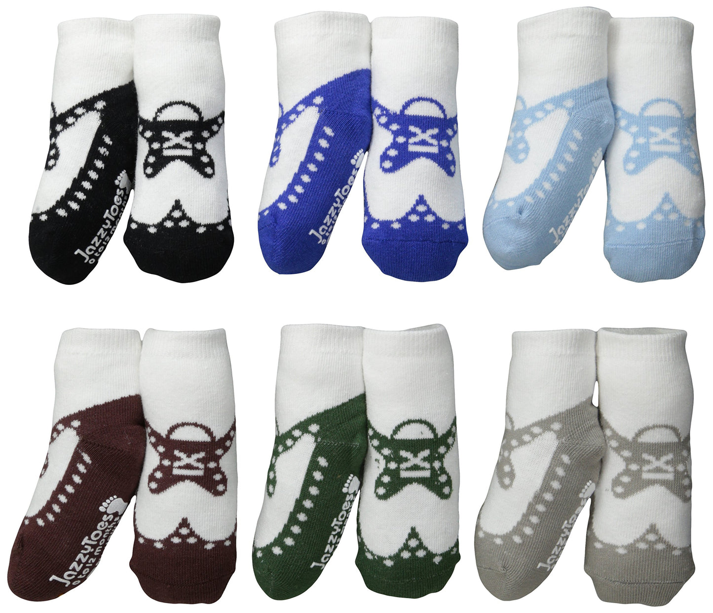 Jazzytoes Baby Socks Wingtips - Boys, 0-12 Months