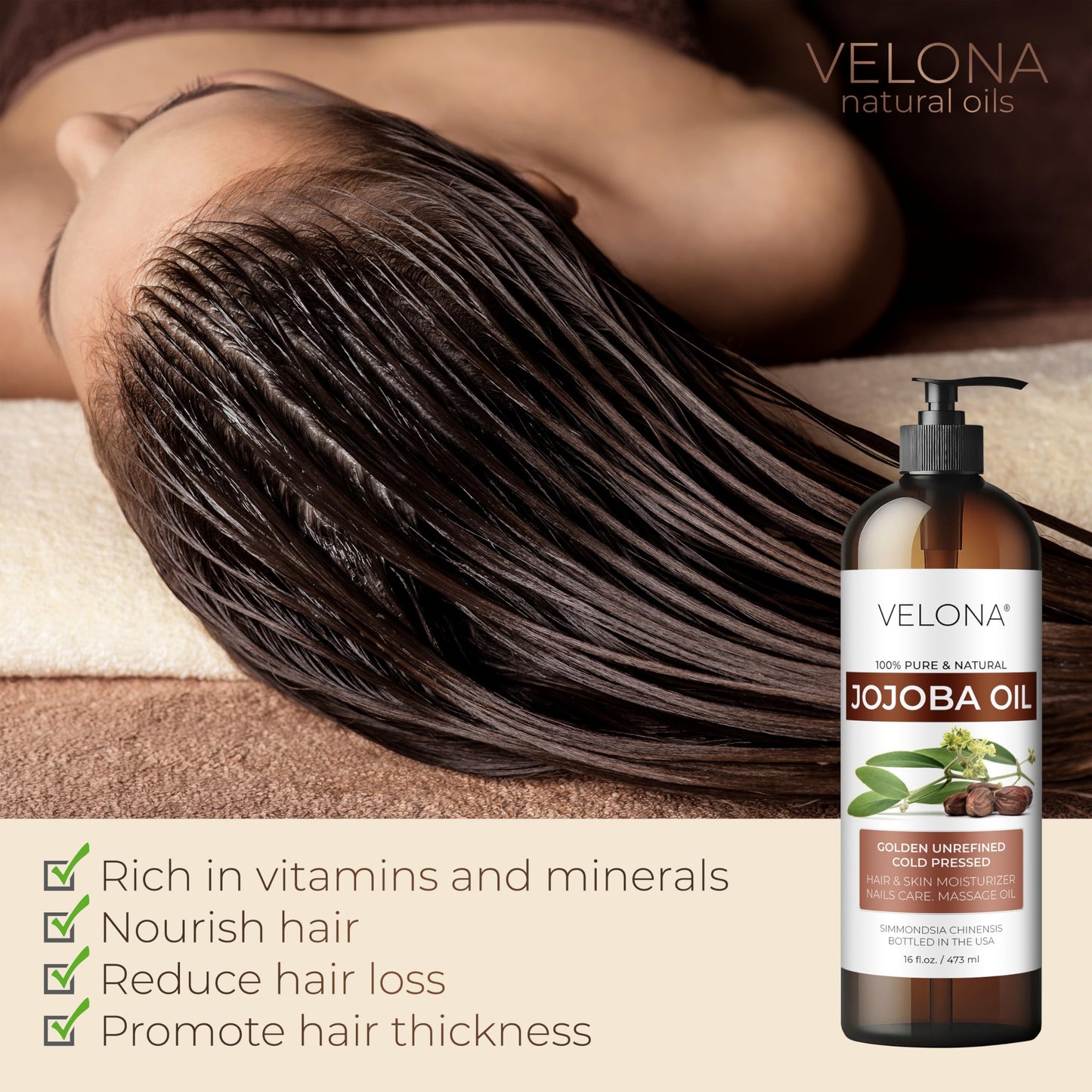 Jojoba Oil - 8 Fl Oz (With Pump) | 100% Pure And Natural | Golden, Unrefined, Cold Pressed, Hexane Free