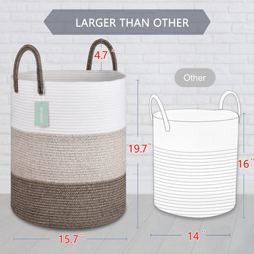 Bosroty Large Blanket Basket, Tall Laundry Basket 65L, Nursery Hamper, Laundry Hamper, Clothes Basket Laundry, Large Storage Bas