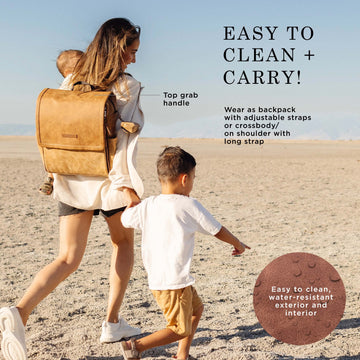 Petunia Pickle Bottom Boxy Backpack, Diaper Bag, Stylish Baby Bag, Spacious Backpack, On-The-Go Moms, Brioche