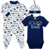 Gerber Nfl Baby Boys' 3-Piece Bodysuit, Sleep 'N Play, & Cap Set, Tennessee Titans, 6-9 Months