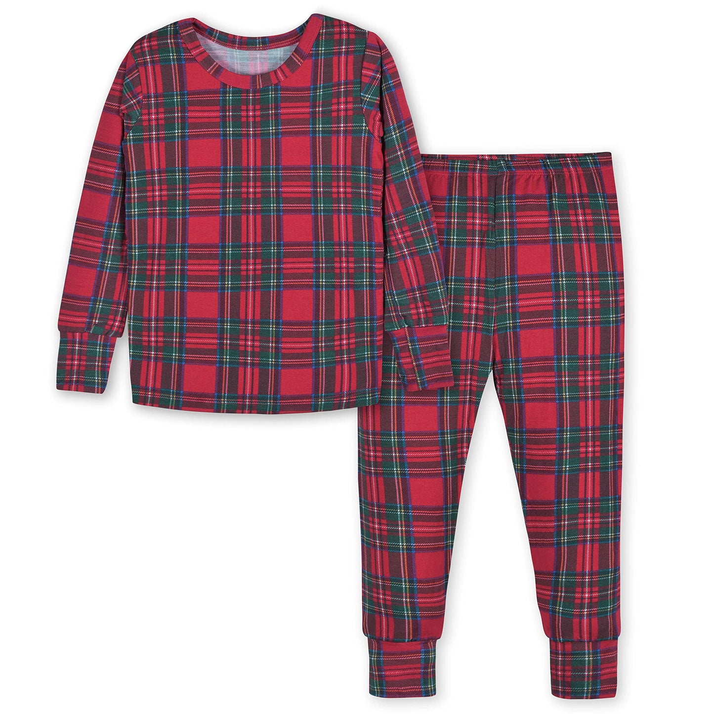 Gerber Unisex Baby Toddler Buttery Soft 2-Piece Snug Fit Pajamas With Viscose Made From Eucalyptus, Stewart Plaid, 18 Months