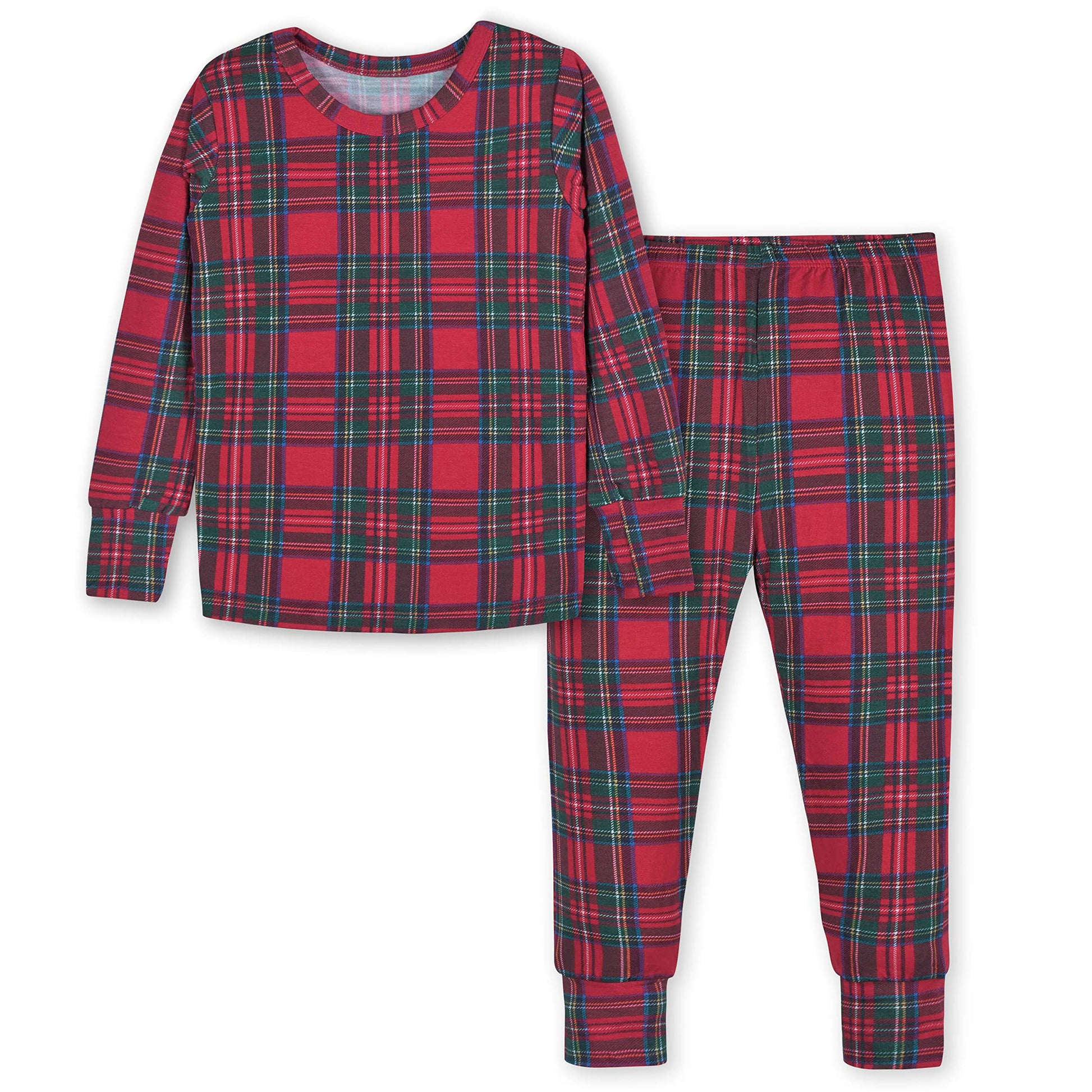 Gerber Unisex Baby Toddler Buttery Soft 2-Piece Snug Fit Pajamas With Viscose Made From Eucalyptus, Stewart Plaid, 18 Months
