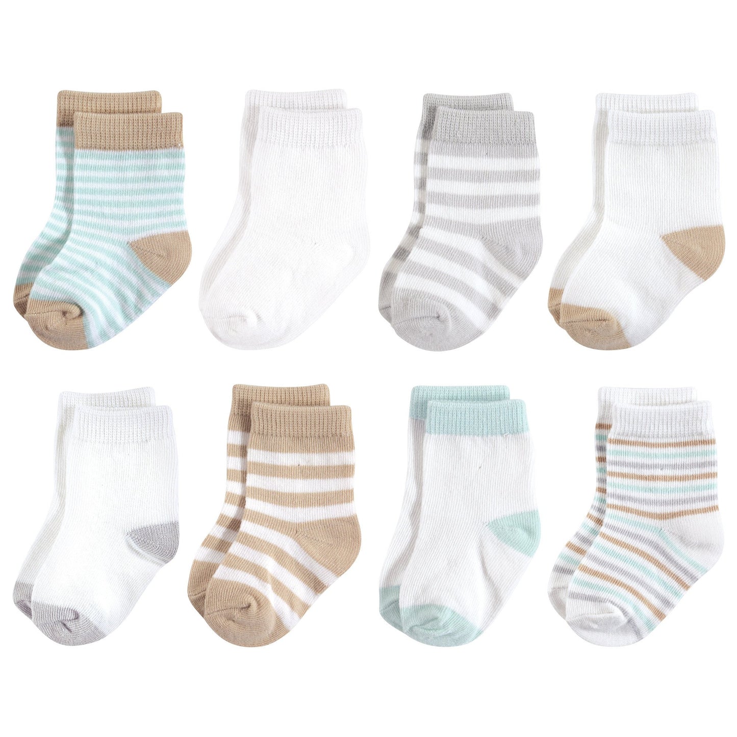 Touched By Nature Baby Organic Cotton Socks, Neutral Mint, 6-12 Months